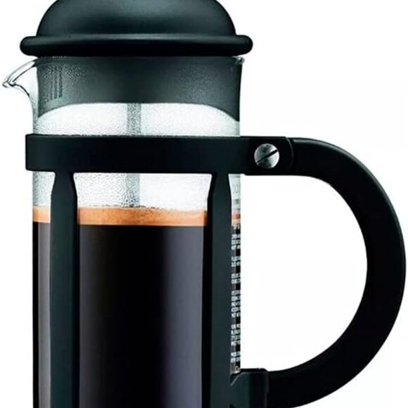 34oz Java French Press Coffee Maker, High-Heat Borosilicate Glass, Black - Picture 3 of 4